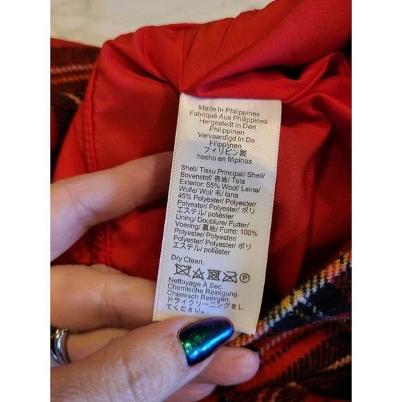 J. Crew Factory Red Wool Blend Tartan Plaid A-Line Mini Skirt Preppy | 14 NWT - Picture 13 of 16